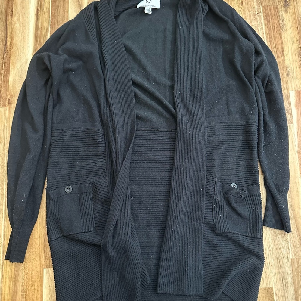 Magaschoni Black Cardigan Sweater for Men